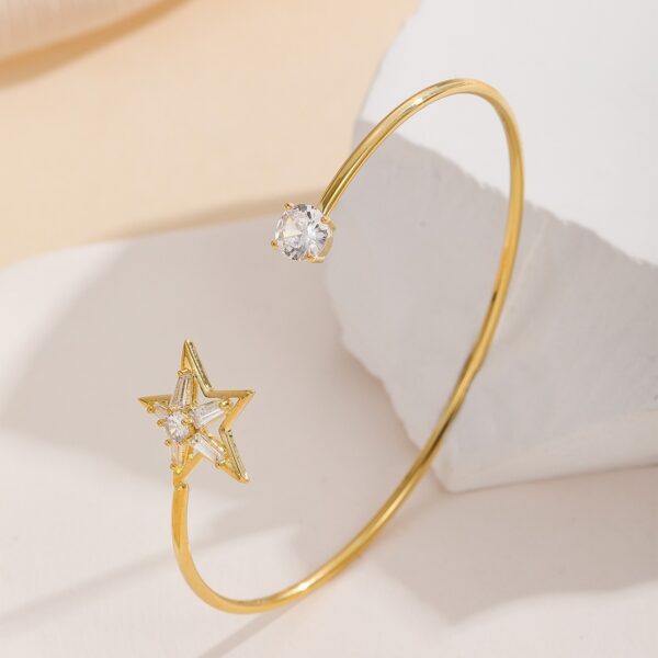 Fashion Women's Bracelet Five-pointed Star Copper Inlaid Zircon - Image 4