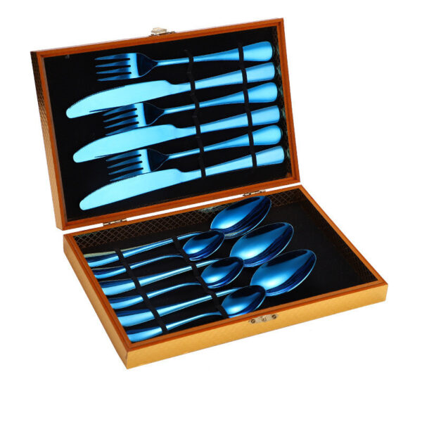 Stainless Steel Steak Cutlery Set Western Cutlery Cutlery Set Gift Box Wooden Box Cutlery - Image 7