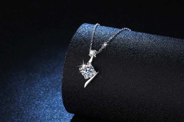 S925 Sterling Silver Necklace Moissanite Clavicle Chain - Image 3