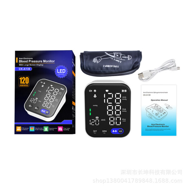 Electronic Blood Pressure Monitor Ultra Clear Large Screen Pulse Sphygmomanometer For Real-time Measurement Of Blood Pressure - Image 2