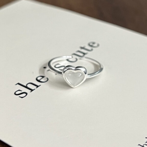 S925 Silver Minimalist Natural Crystal Ore Mini Heart Ring - Image 10